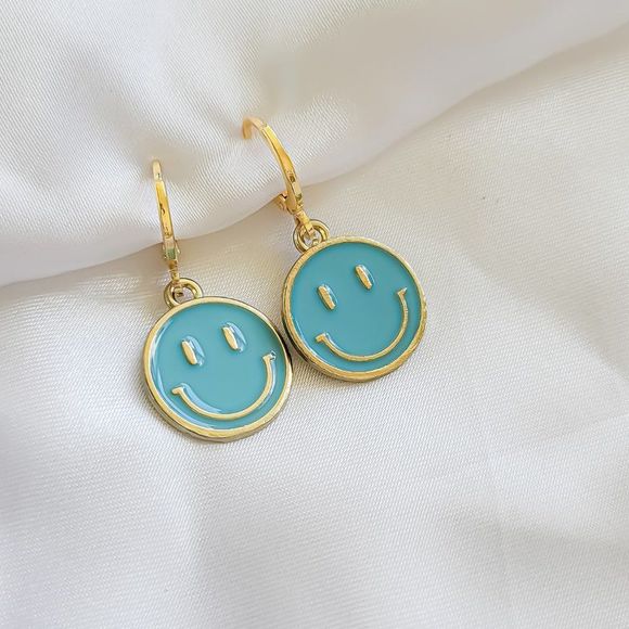 Jewelry - 7/$35 Blue Smiley Face Happy Face Earrings